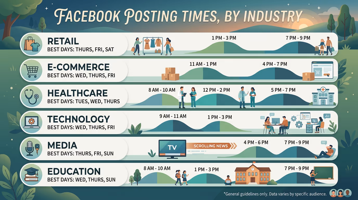 Best Time to Post on Facebook by Industry